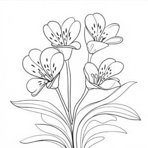 Ausmalbild Alstroemeria Blume