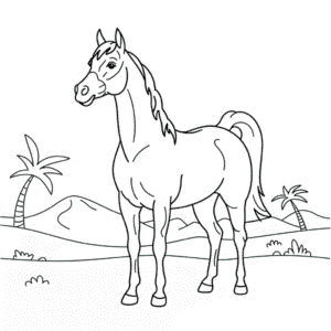 Ausmalbild Arabisches Pferd