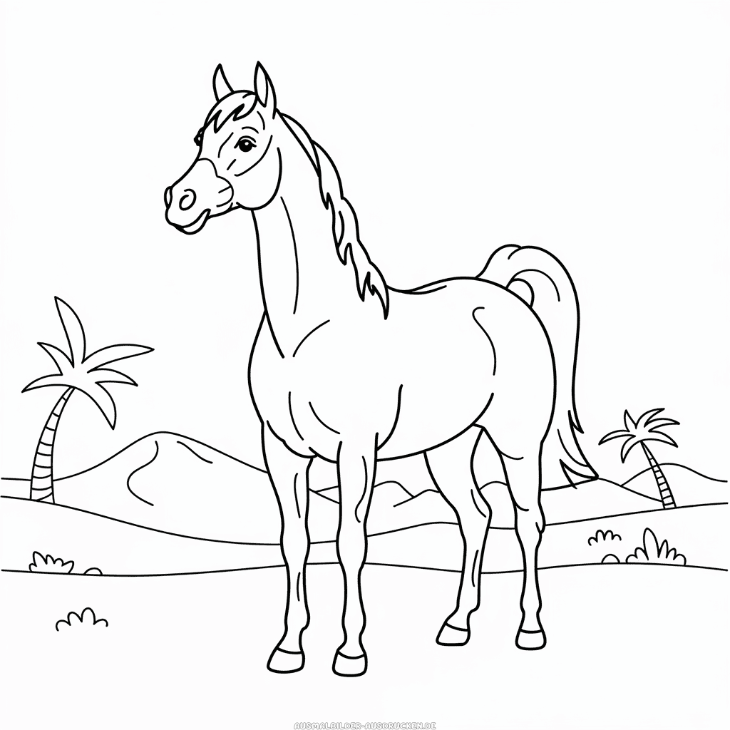 Ausmalbild Arabisches Pferd