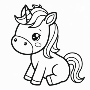 Ausmalbild Baby-Einhorn