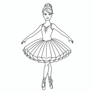 Ausmalbild Barbie Ballerina