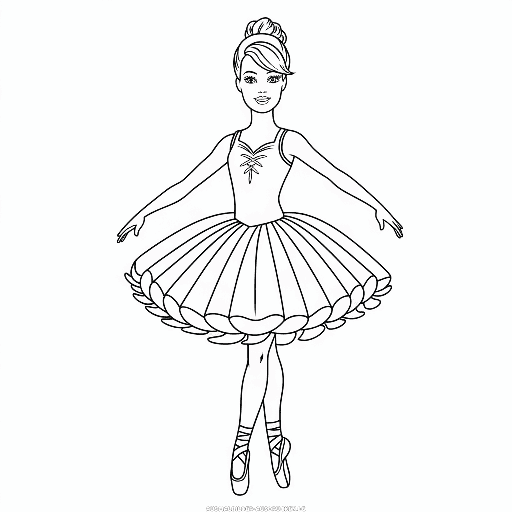 Ausmalbild Barbie Ballerina