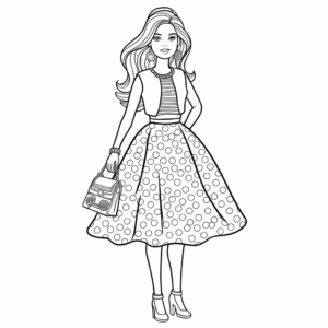 Ausmalbild Barbie Outfit
