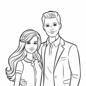 Ausmalbild Barbie und Ken