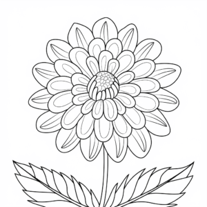 Ausmalbild Dahlienblume