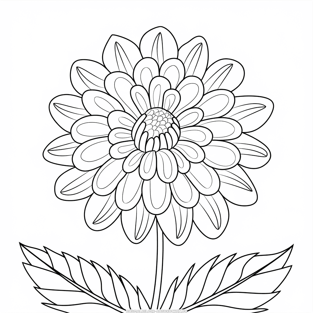 Ausmalbild Dahlienblume