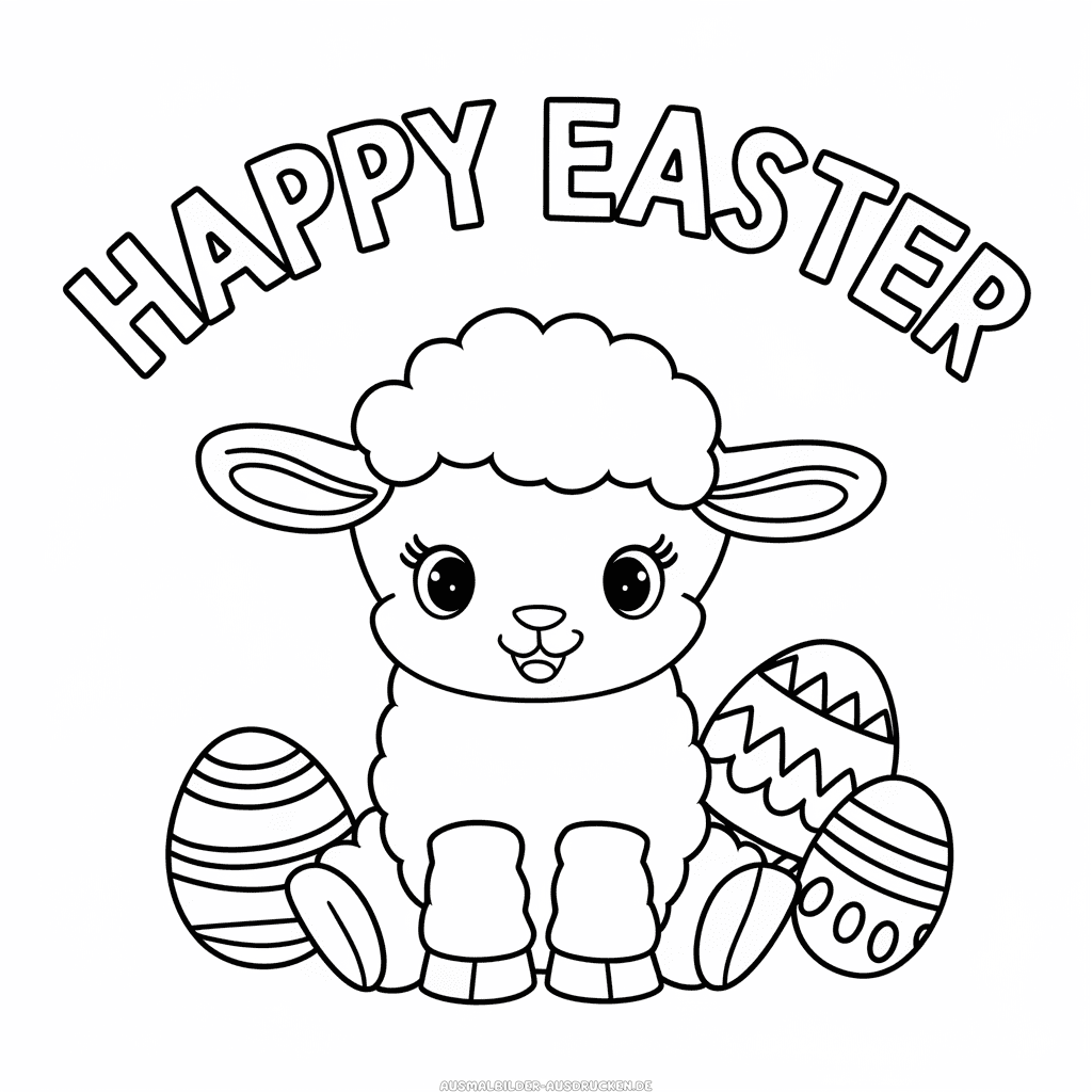 Ausmalbild Frohe Ostern