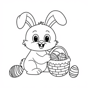 Ausmalbild Froher Osterhase