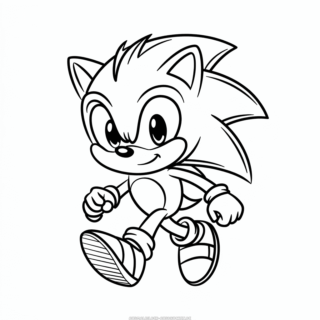 Ausmalbild glücklicher Sonic