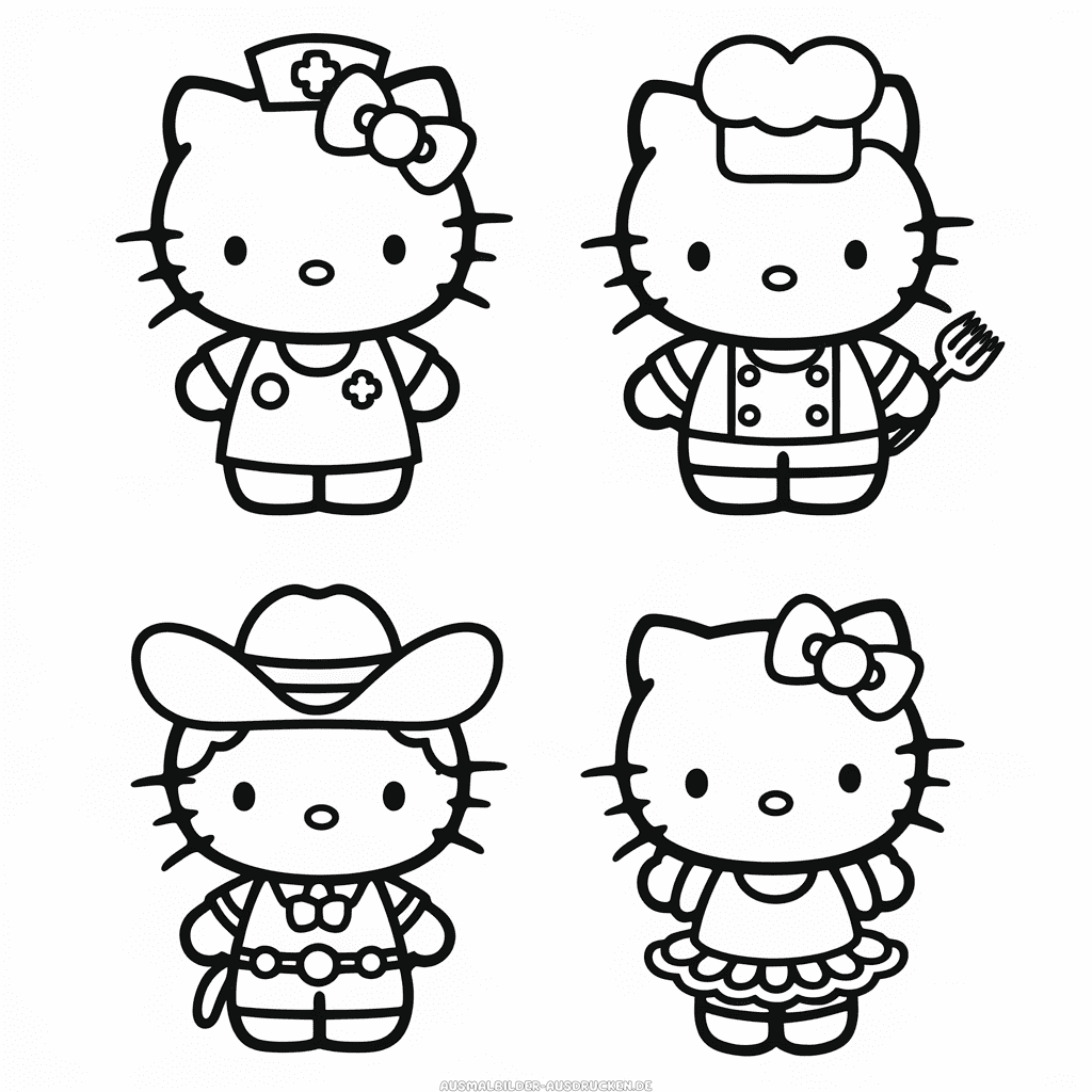 Ausmalbild Hello Kitty Kleidung