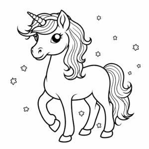 Ausmalbild Kinder Einhorn
