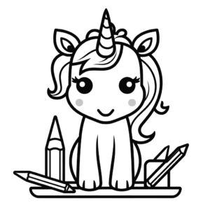 Ausmalbild Kindergarten Einhorn