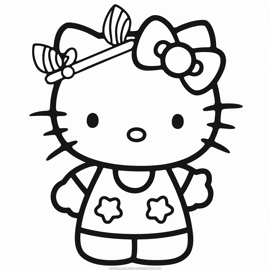 Ausmalbild von Hello Kitty zum Ausdrucken