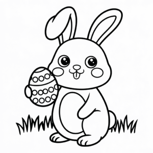 Ausmalbild Niedlicher Osterhase