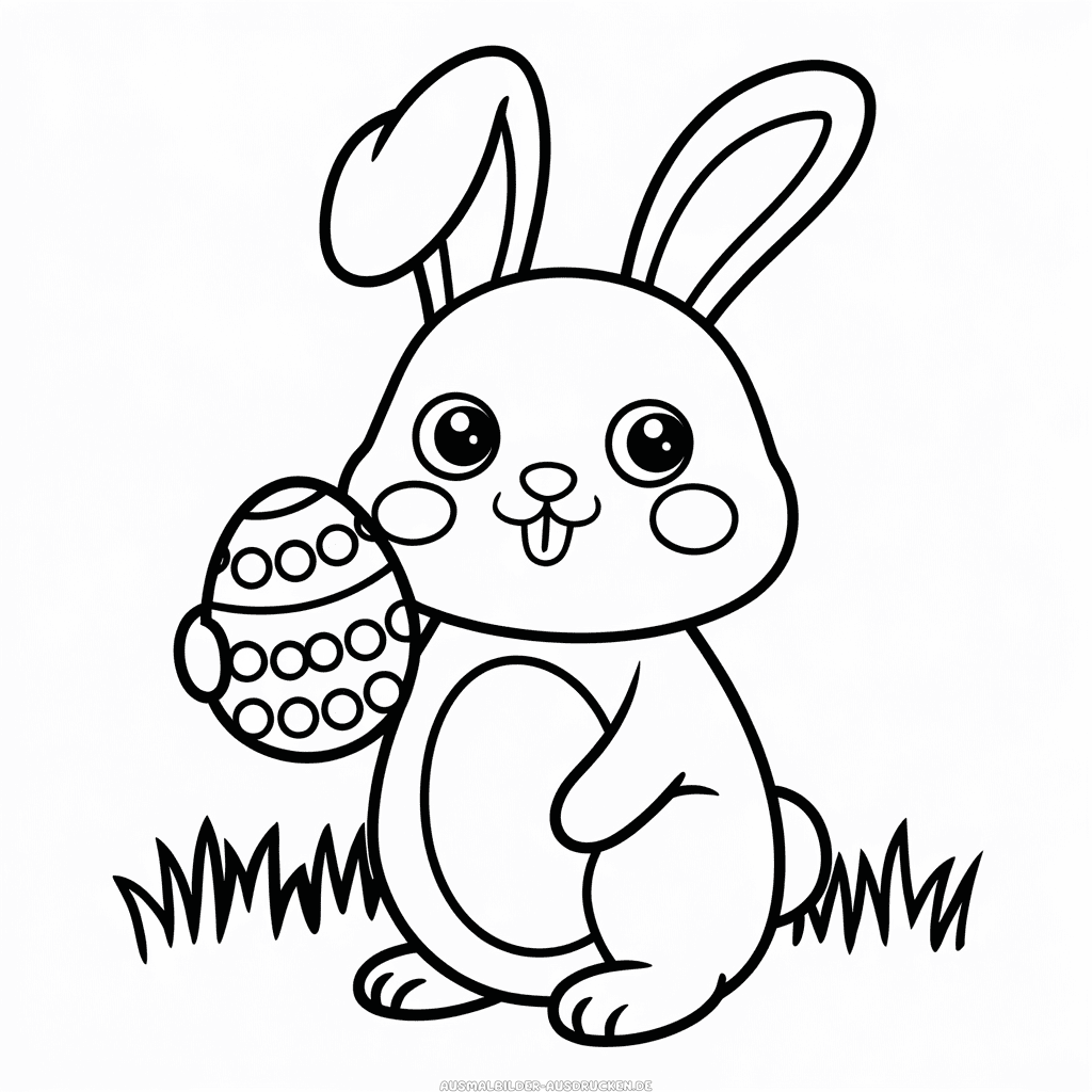 Ausmalbild Niedlicher Osterhase