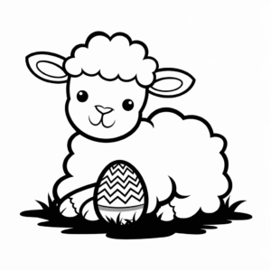 Ausmalbild Niedliches Osterlamm