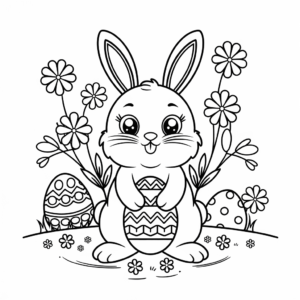 Ausmalbild Osterhase