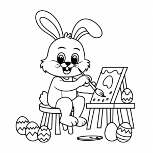 Ausmalbild Osterhase Künstler