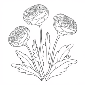 Ausmalbild Ranunkel Blume