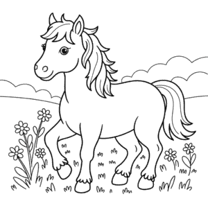 Ausmalbild Schönes Pferd