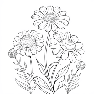 Ausmalbild Skabiose Blume