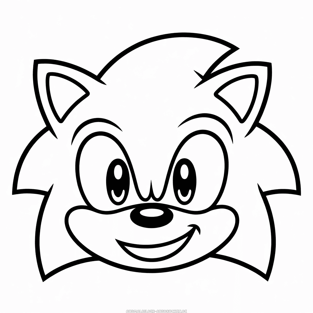 Ausmalbild Sonic-Gesicht