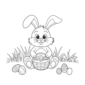 Ausmalbild Verspielter Osterhase