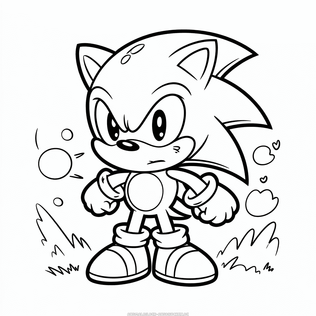 Ausmalbild wütender Sonic
