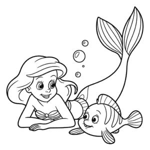 Ausmalbild Arielle und Fabius