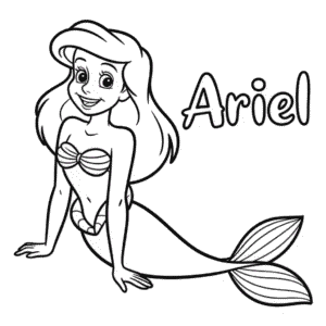 Ausmalbild Arielle Cartoon