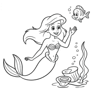 Ausmalbild Arielle Disney