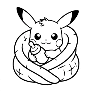 Ausmalbild Baby Pikachu