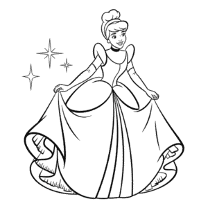 Ausmalbild Cinderella Disney Prinzessin
