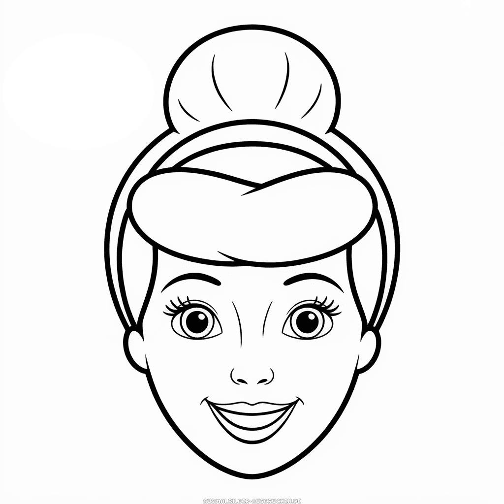 Ausmalbild Cinderella Gesicht