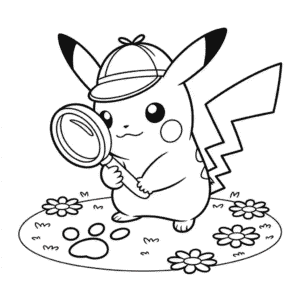 Ausmalbild Detektiv Pikachu