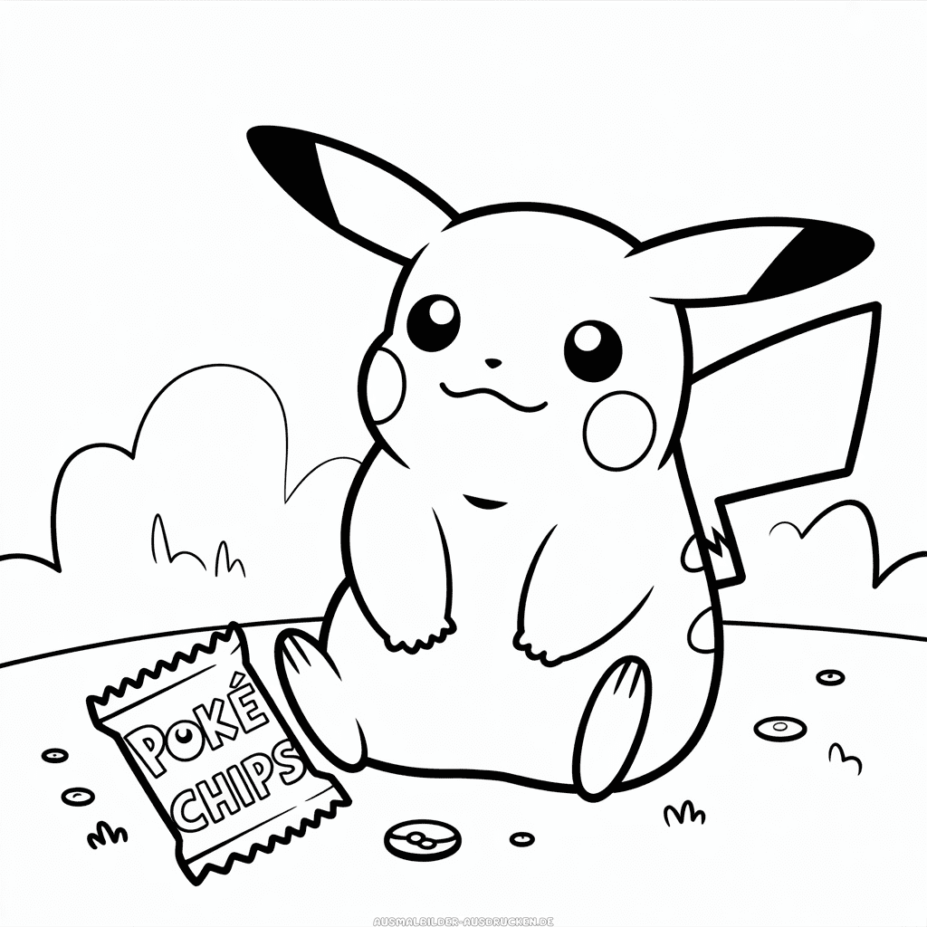 Ausmalbild Dicker Pikachu