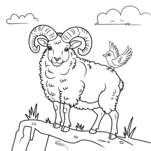 Ausmalbild Dickhornschaf