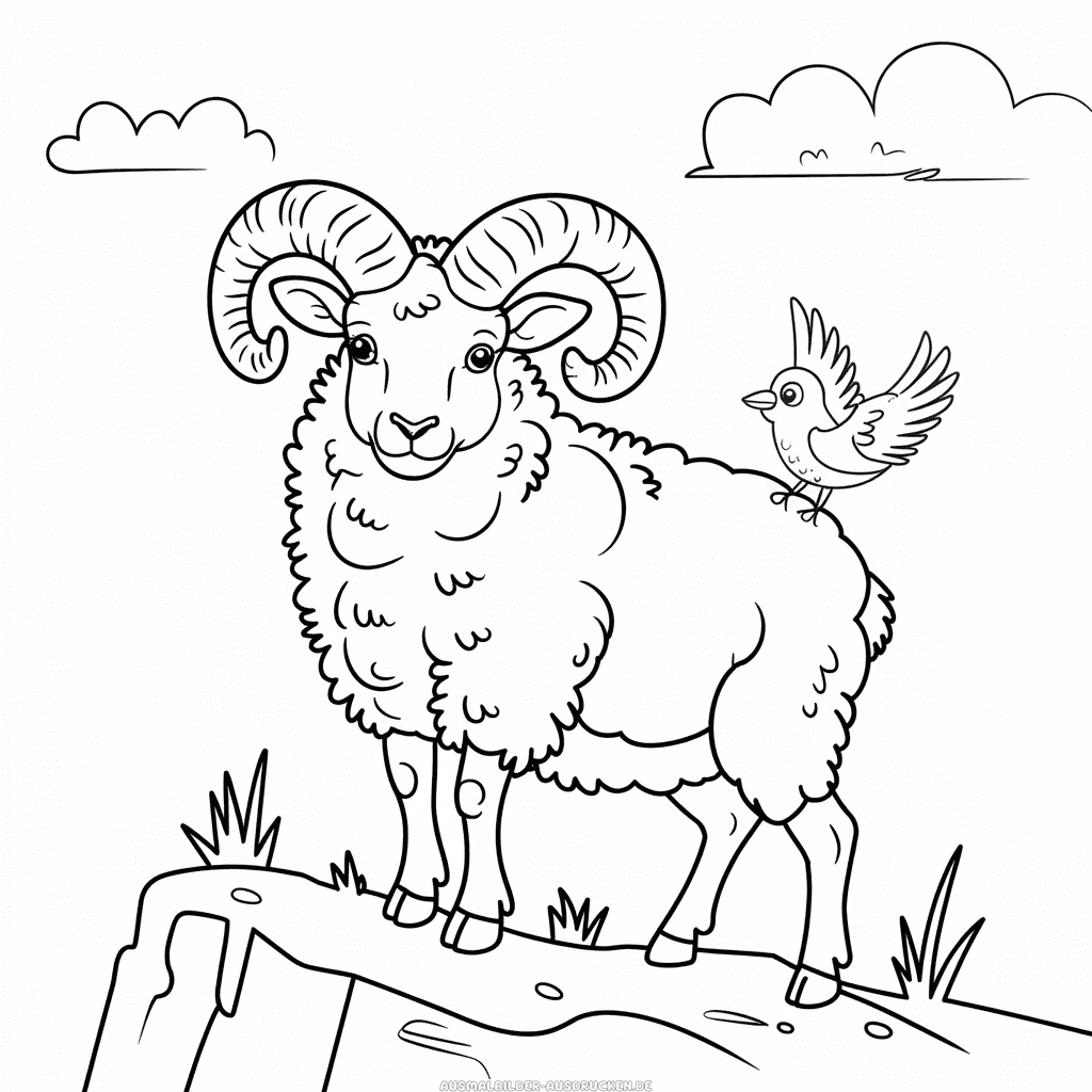 Ausmalbild Dickhornschaf