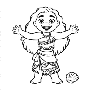 Ausmalbild Einfache Vaiana