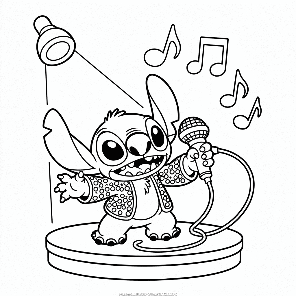 Ausmalbild Elvis Stitch