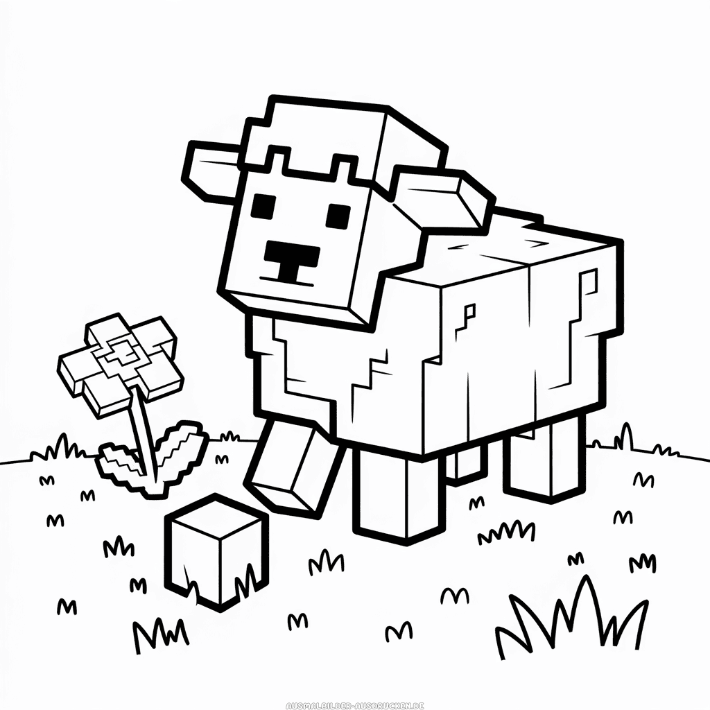 Ausmalbild Minecraft Schaf