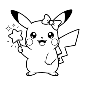 Ausmalbild Niedliches Pikachu