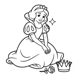 Ausmalbild Prinzessin Schneewittchen