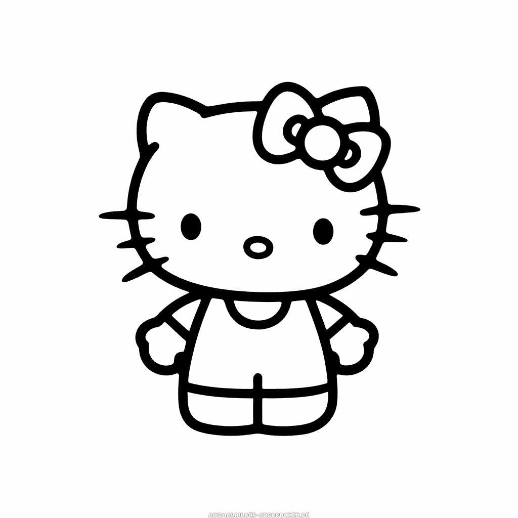 Ausmalbild Schöne Hello Kitty