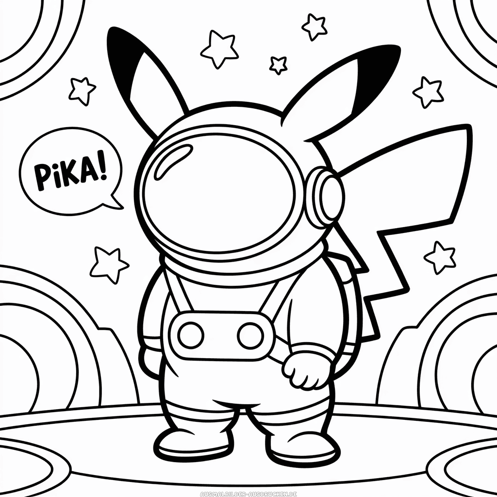 Ausmalbild Unter Uns Pikachu