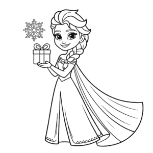 Ausmalbild Weihnachts-Elsa