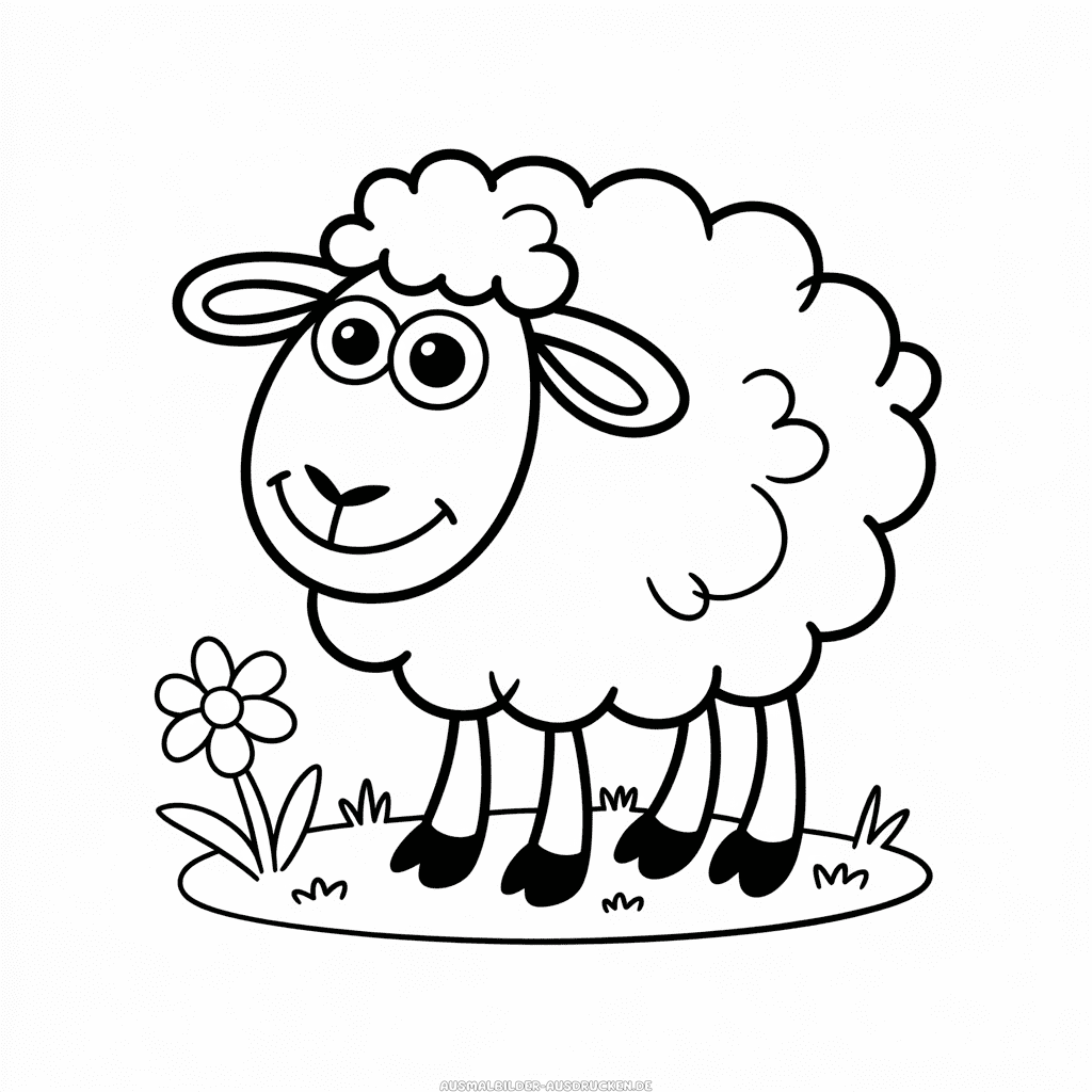 Ausmalbild Zeichentrick-Schaf