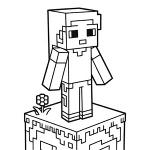 Ausmalbild Alex Minecraft