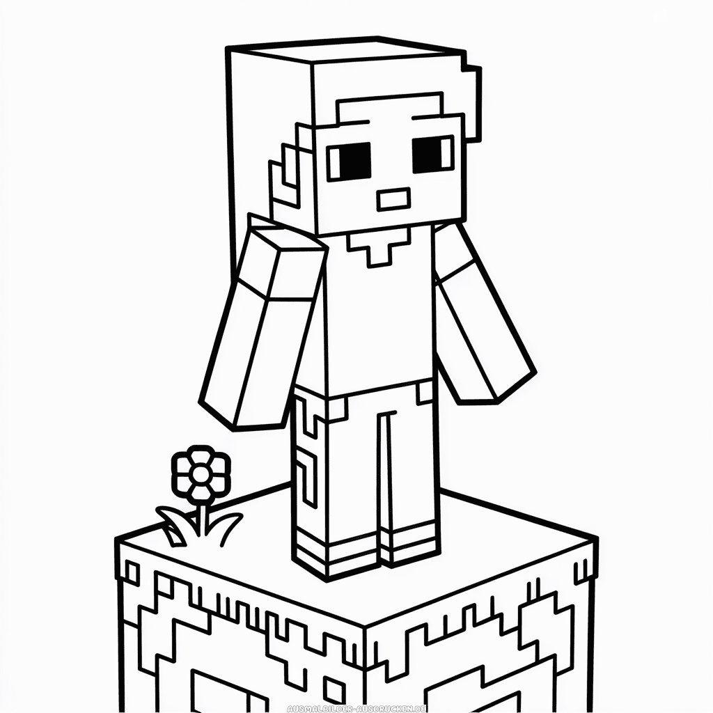 Ausmalbild Alex Minecraft