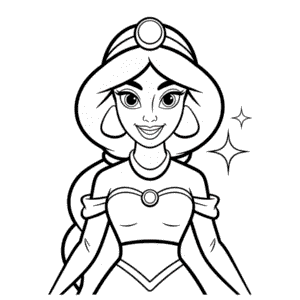 Ausmalbild Disney Prinzessin Jasmin
